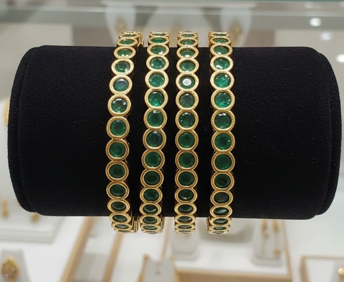 2.4 Green Panchalogam Attigai Bangle