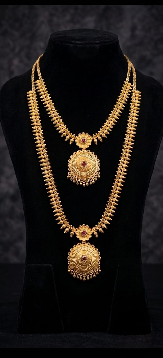 Stone Forming Aaram Necklace Pink With White Sf0004
