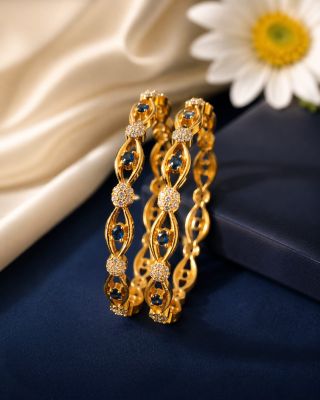 2.8 Ad Stone Bangle Navy Blue With White 28ad0045	